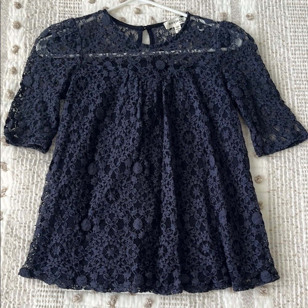 Monteau Navy Lace Blouse